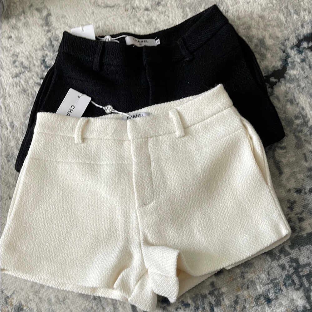 High Waist Black and White Shorts